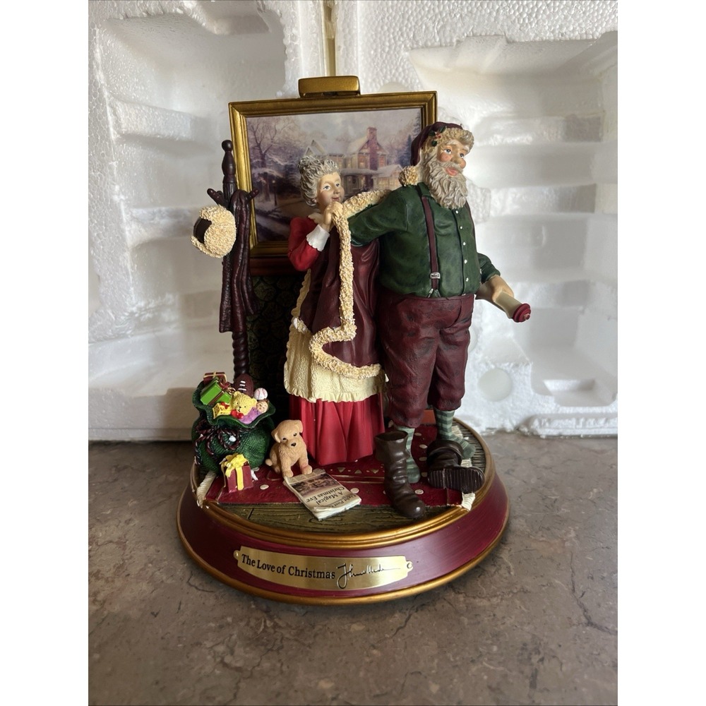 2004 Thomas Kinkade Light Up The Holidays The Love Of Christmas Figurine #88729